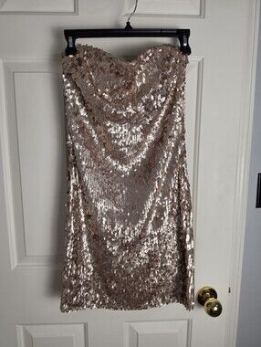 Rubber Ducky Productions Rose Gold Sequin Mini Dress